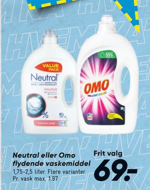 Neutral eller Omo flydende vaskemiddel