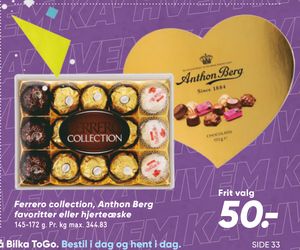 Ferrero collection, Anthon Berg favoritter eller hjerteæske