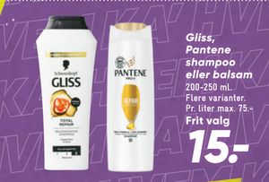 Gliss, Pantene shampoo eller balsam