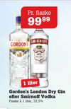 Gordon's London Dry Gin eller Smirnoff Vodka