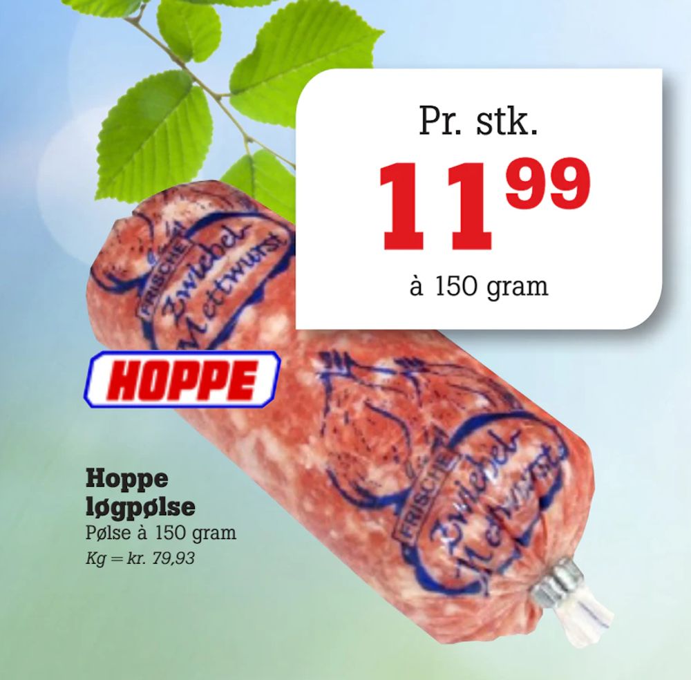 Tilbud på Hoppe løgpølse fra Poetzsch Padborg til 11,99 kr.