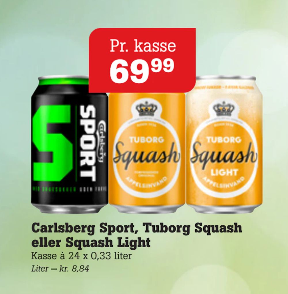 Tilbud på Carlsberg Sport, Tuborg Squash eller Squash Light fra Poetzsch Padborg til 69,99 kr.