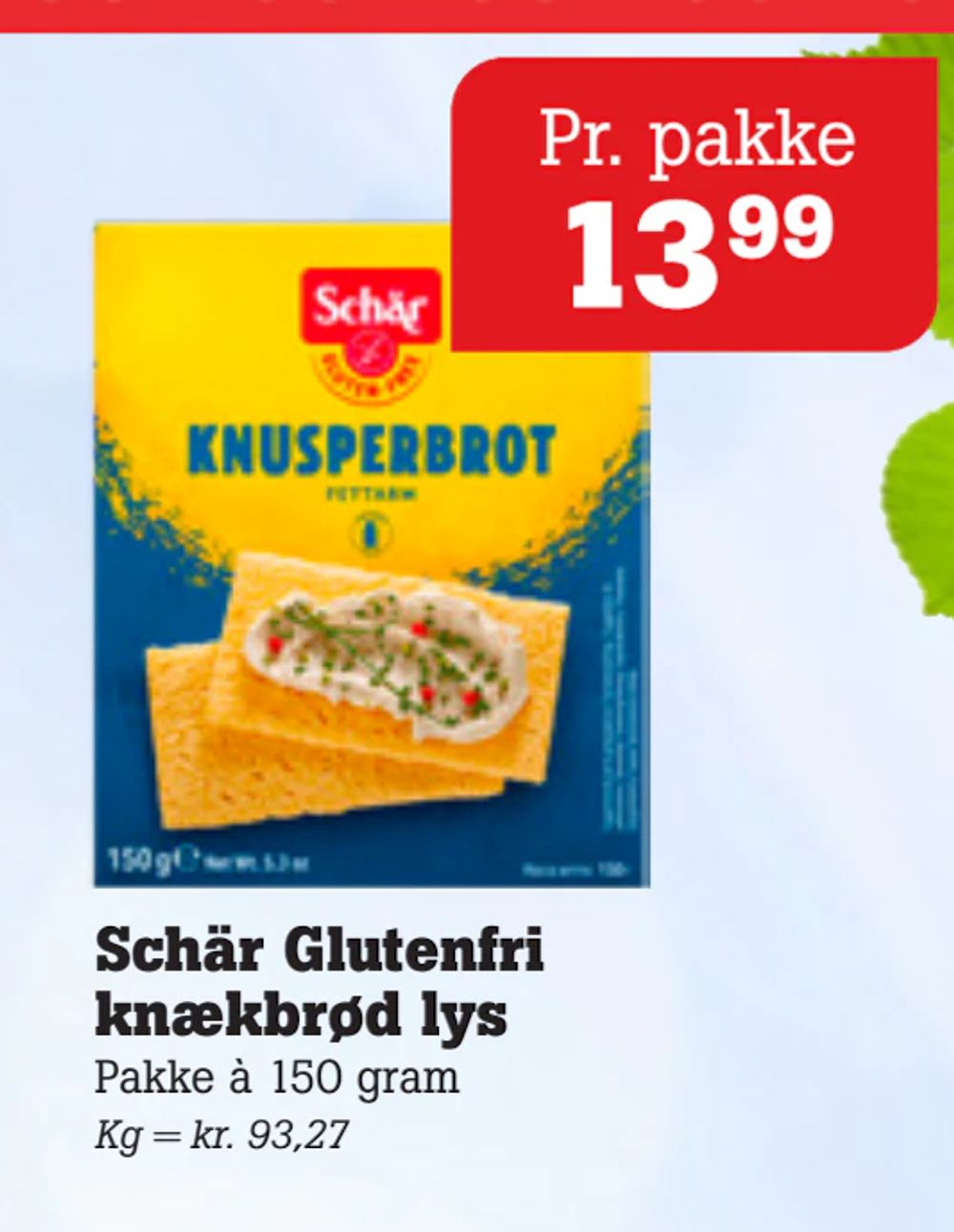 Tilbud på Schär Glutenfri knækbrød lys fra Poetzsch Padborg til 13,99 kr.