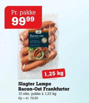 Slagter Lampe Bacon-Ost Frankfurter