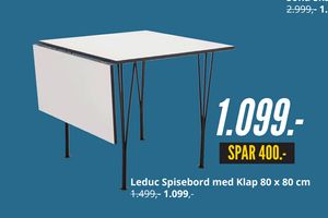 Leduc Spisebord med Klap 80 x 80 cm