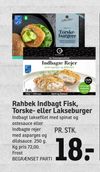Rahbek Indbagt Fisk, Torske- eller Lakseburger