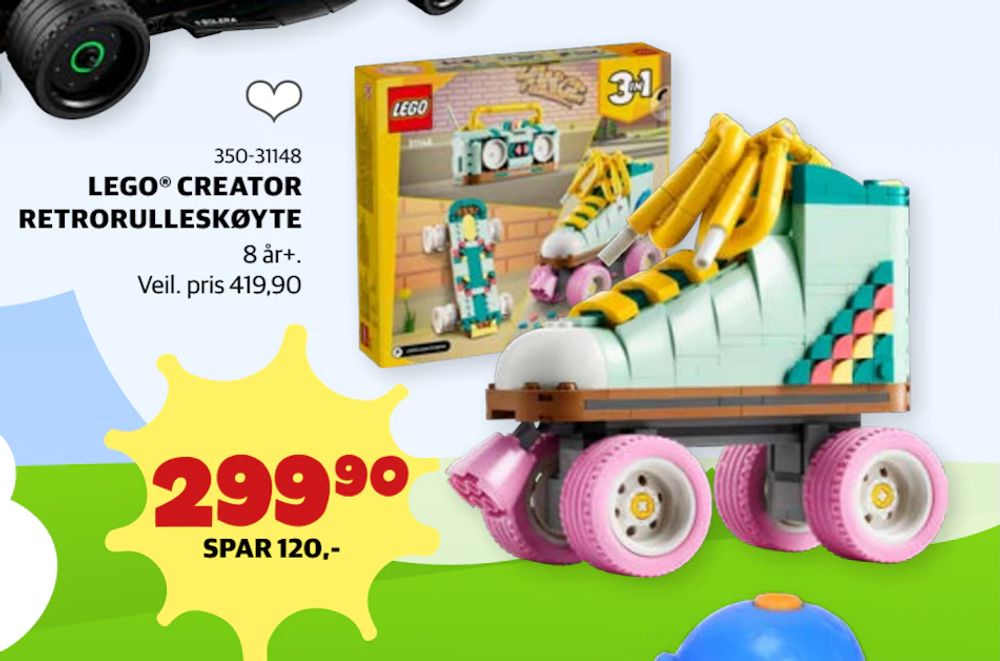 Tilbud på LEGO® CREATOR RETRORULLESKØYTE fra Lekia til 299,90 kr