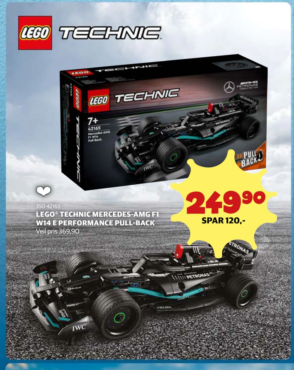 Tilbud på LEGO® TECHNIC MERCEDES-AMG F1 W14 E PERFORMANCE PULL-BACK fra Lekia til 249,90 kr