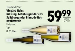 Vingård Neiss Riesling, Grauburgunder eller Spätburgunder Blanc de Noir Kvalitetsvin