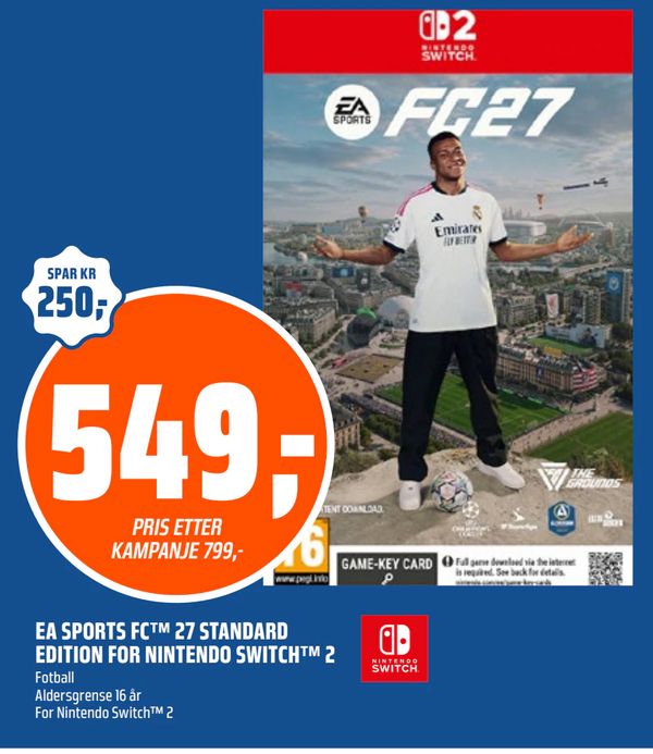 EA SPORTS FC™ 27 STANDARD EDITION FOR NINTENDO SWITCH™ 2 Fotball Aldersgrense 16 år For Nintendo Switch™ 2