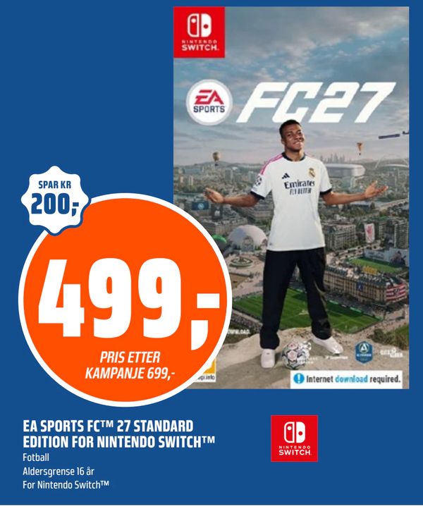 EA SPORTS FC™ 27 STANDARD EDITION FOR NINTENDO SWITCH™ Fotball Aldersgrense 16 år For Nintendo Switch™
