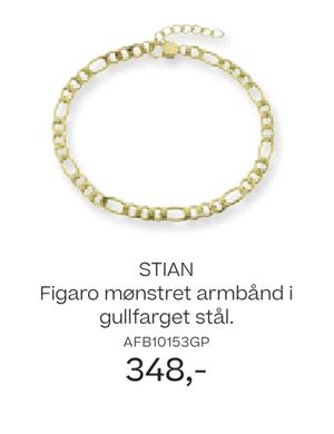 STIAN Figaro mønstret armbånd i gullfarget stål