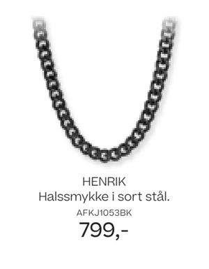 HENRIK Halssmykke i sort stål