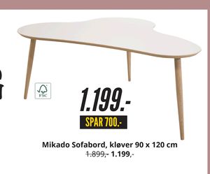 Mikado Sofabord, kløver 90 x 120 cm