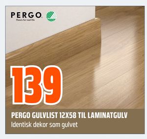PERGO GULVLIST 12X58 TIL LAMINATGULV