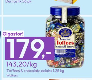 Toffees & chocolate eclairs 1,25 kg