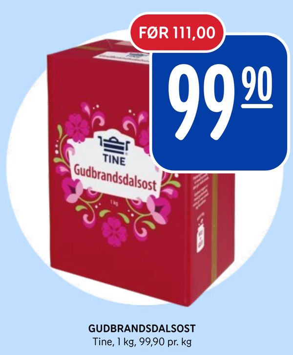 GUDBRANDSDALSOST Tine, 1 kg, 99,90 pr. kg