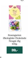 Rosengarten Økologiske Chokolade Nougat Æg 100g.