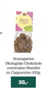 Rosengarten Økologiske Chokolade overtrukne Mandler m. Cappuccino 100g.
