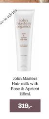 John Masters Hair milk with Rose & Apricot