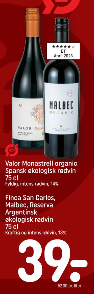 Valor Monastrell organic Spansk økologisk rødvin 75 cl