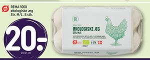 REMA 1000 økologiske æg Str. M/L. 8 stk.
