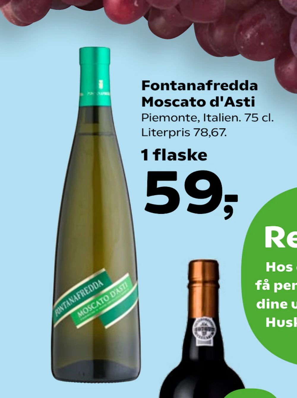 Tilbud på Fontanafredda Moscato d'Asti fra SuperBrugsen til 59 kr.