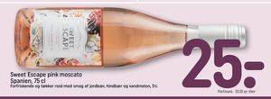 Sweet Escape pink moscato Spanien, 75 cl