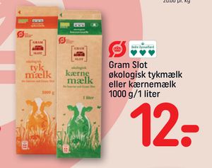 Gram Slot økologisk tykmælk eller kærnemælk 1000 g/1 liter