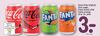 Coca-Cola original, Zero sugar , Fanta exotic eller Fanta orange 33 cl. Ex. pant