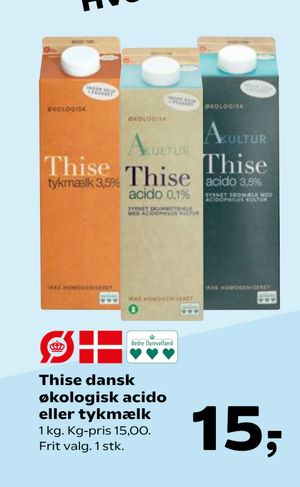 Thise dansk økologisk acido eller tykmælk