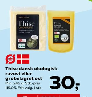Thise dansk økologisk ravost eller grubelagret ost