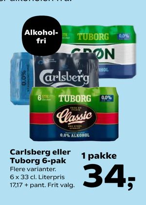 Carlsberg eller Tuborg 6-pak