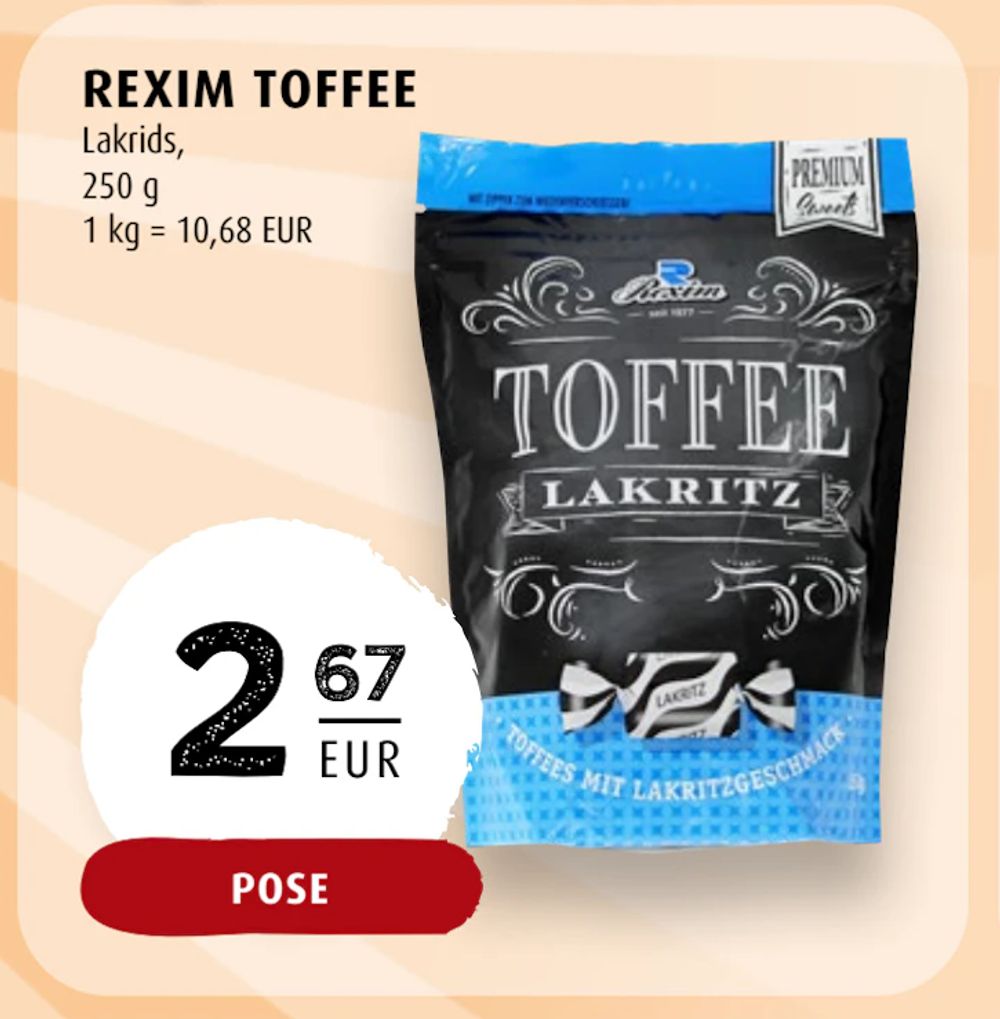 Tilbud på REXIM TOFFEE fra Scandinavian Park til 2,67 €