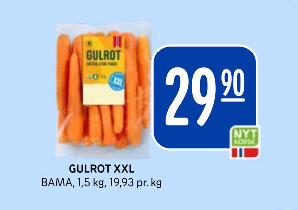 GULROT XXL BAMA, 1,5 kg, 19,93 pr. kg