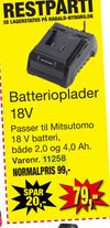 Batterioplader 18V
