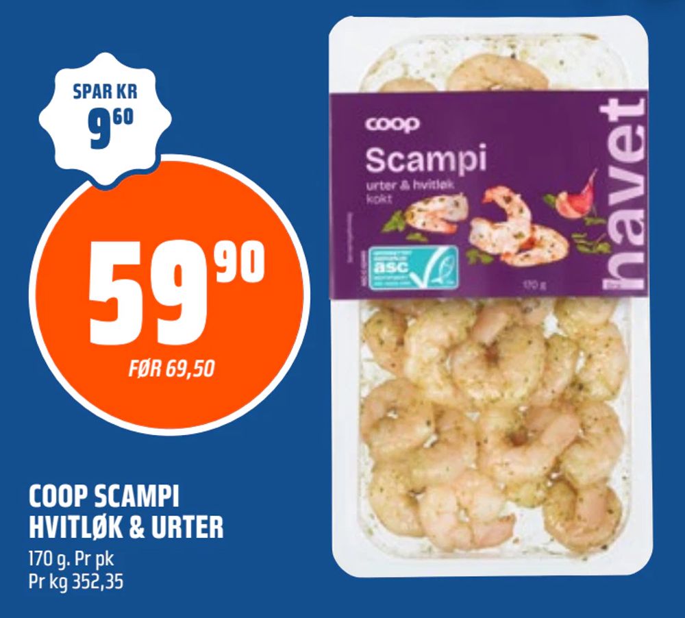 Coop Scampi Hvitløk & Urter