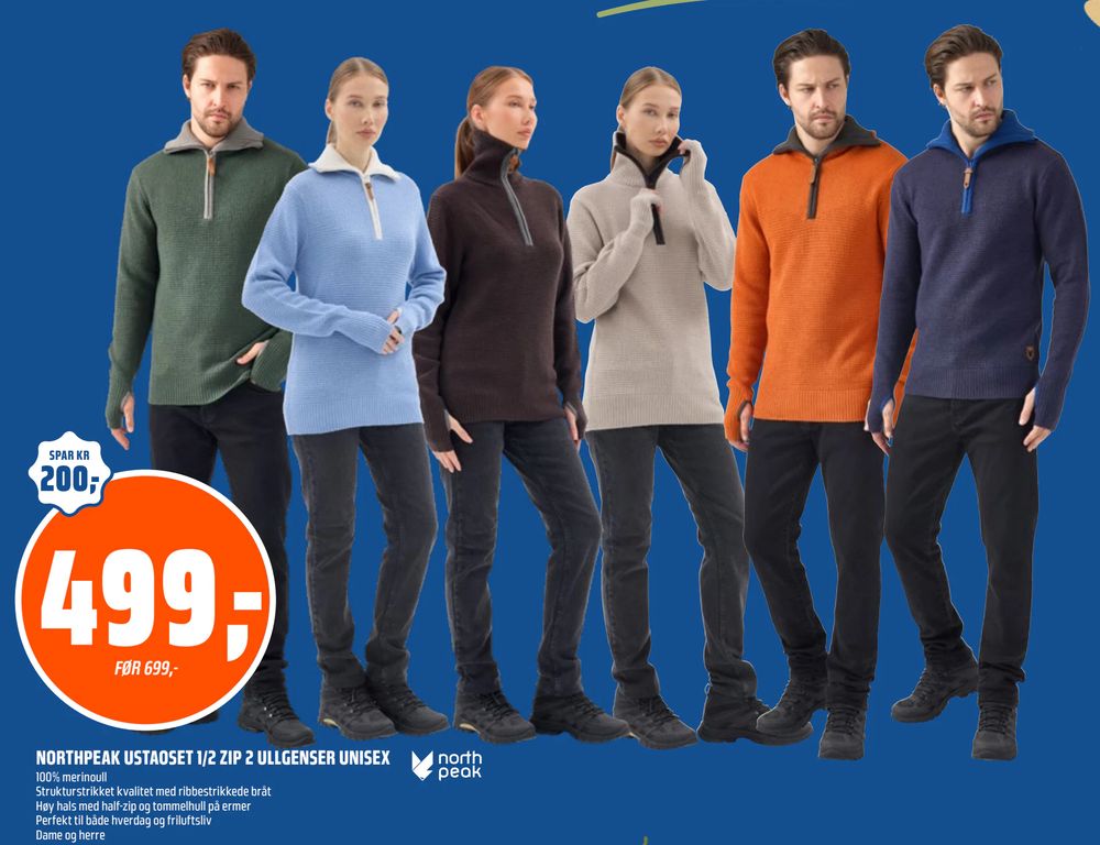 Northpeak Ustaoset 1/2 Zip 2 Ullgenser Unisex
