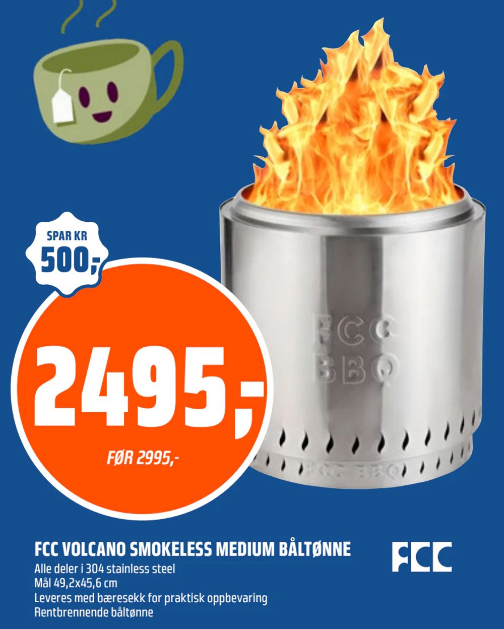 Fcc Volcano Smokeless Medium Båltønne