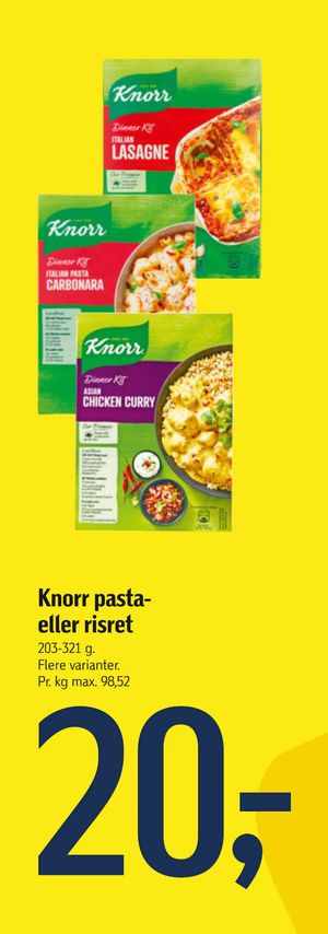 Knorr pasta- eller risret