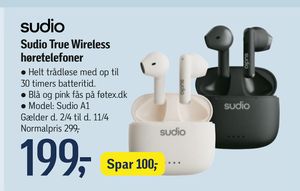 Sudio True Wireless høretelefoner