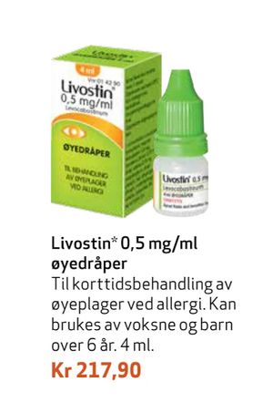 Livostin 0,5 mg/ml øyedråper
