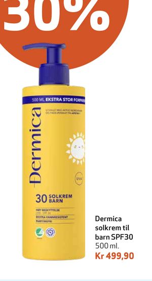 Dermica solkrem til barn SPF30