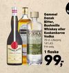 Gammel Dansk Bitter, Bushmills Whiskey eller Koskenkorva Vodka