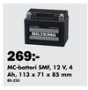 MC-batteri SMF, 12 V, 4 Ah, 113 x 71 x 85 mm
