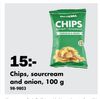 Chips, sourcream and onion, 100 g