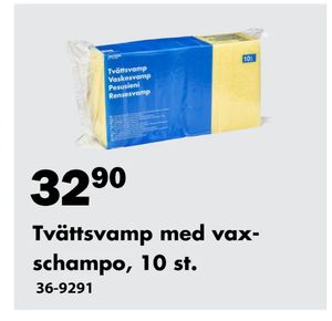 Tvättsvamp med vaxschampo, 10 st.
