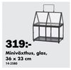 Miniväxthus, glas, 36 x 23 cm