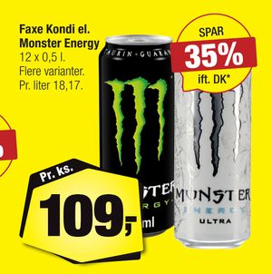 Faxe Kondi el. Monster Energy