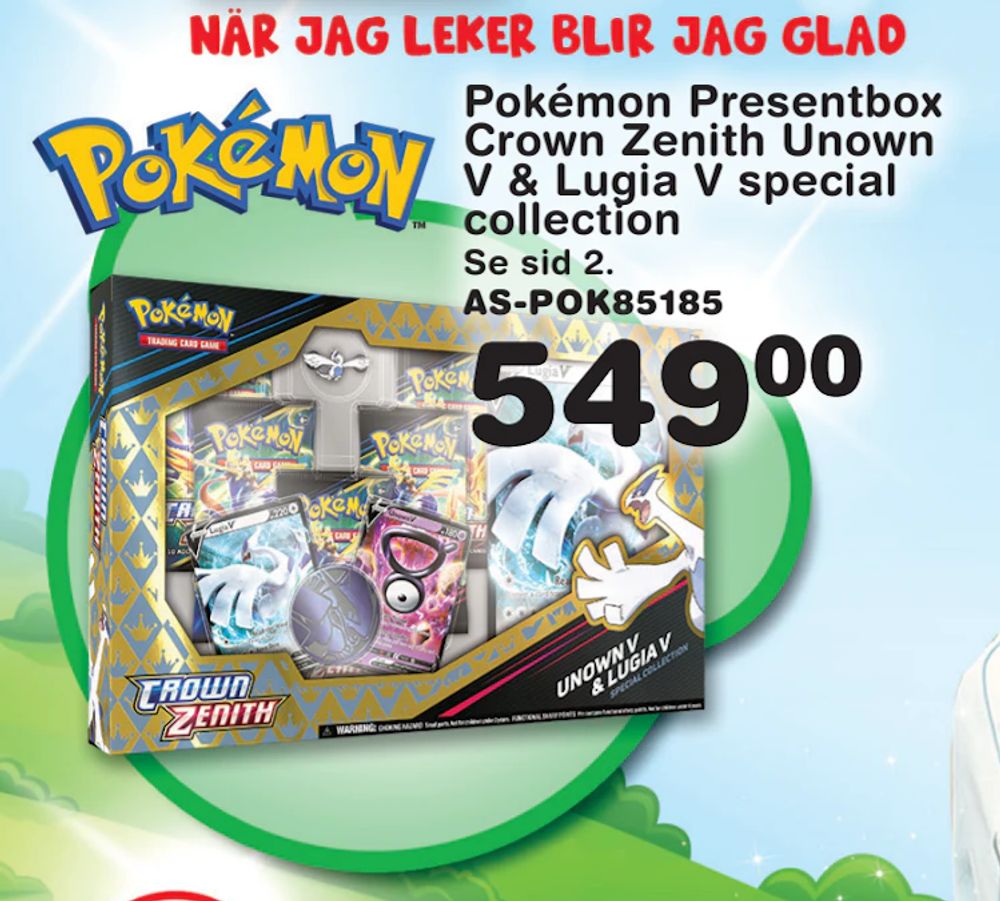 Erbjudanden på Pokémon Presentbox Crown Zenith Unown V & Lugia V special collection från Lekextra för 549 kr